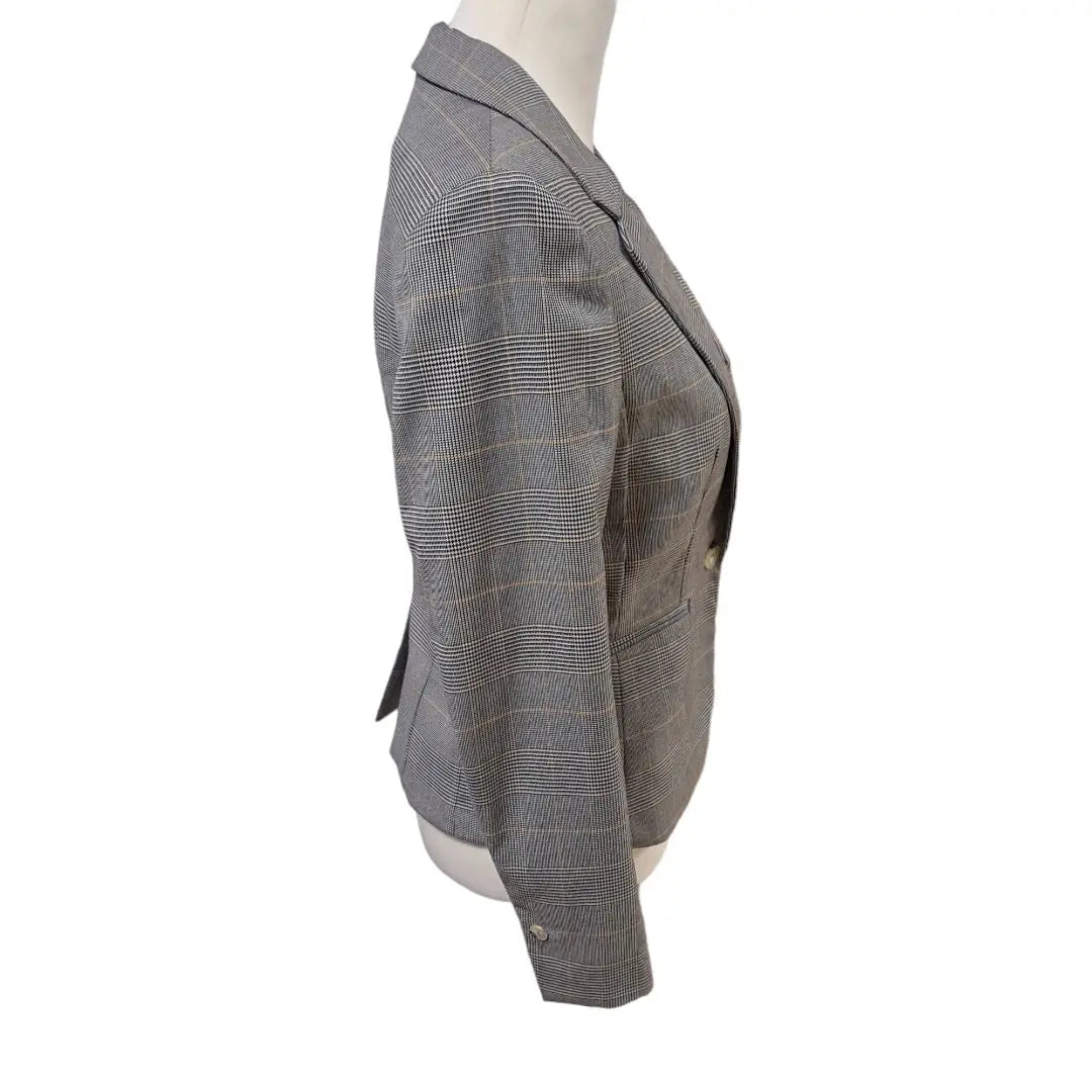 [Beautiful goods ✨] H & M Gray Check Jacket Size 38 Beauty Silhouette