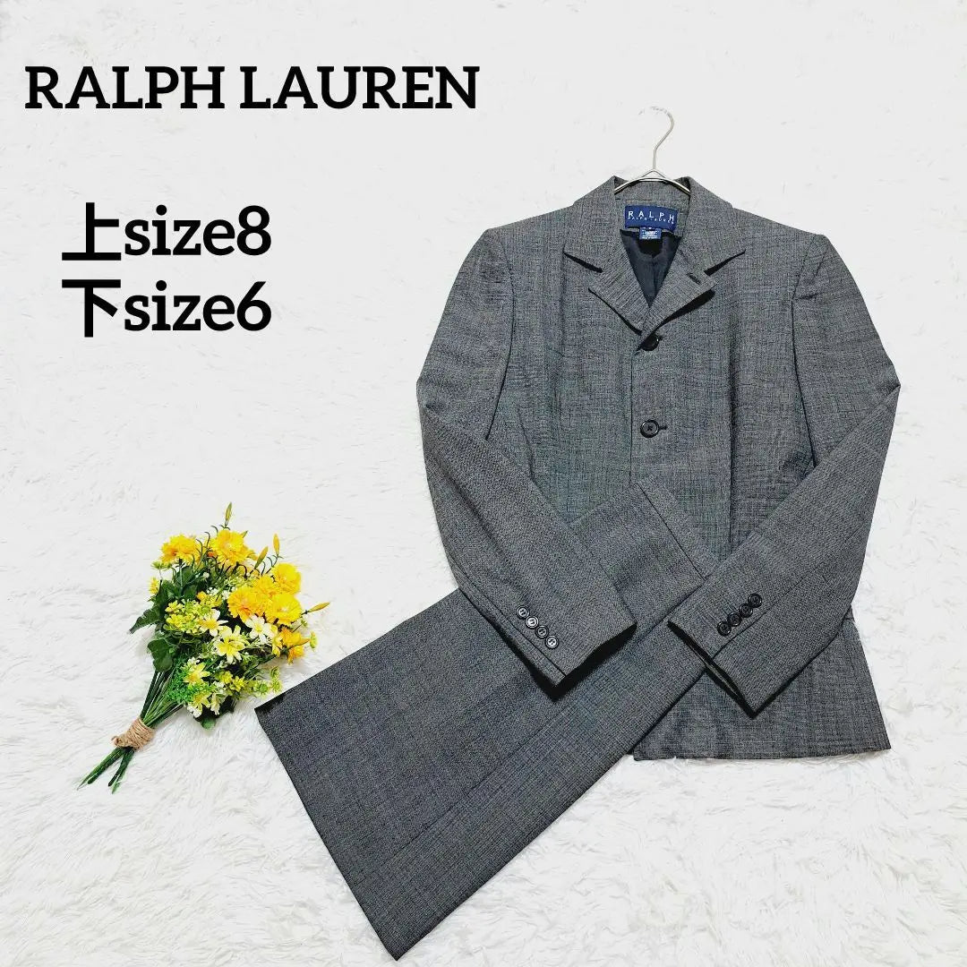 [Ralph Lauren] Set-up suit Jacket 8 Skirt 6 Black and white Houndstooth