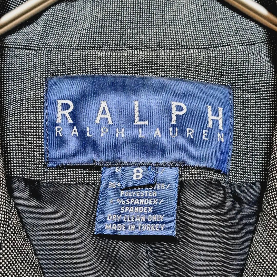 [Ralph Lauren] Conjunto chaqueta 8 falda 6 pata de gallo blanco y negro