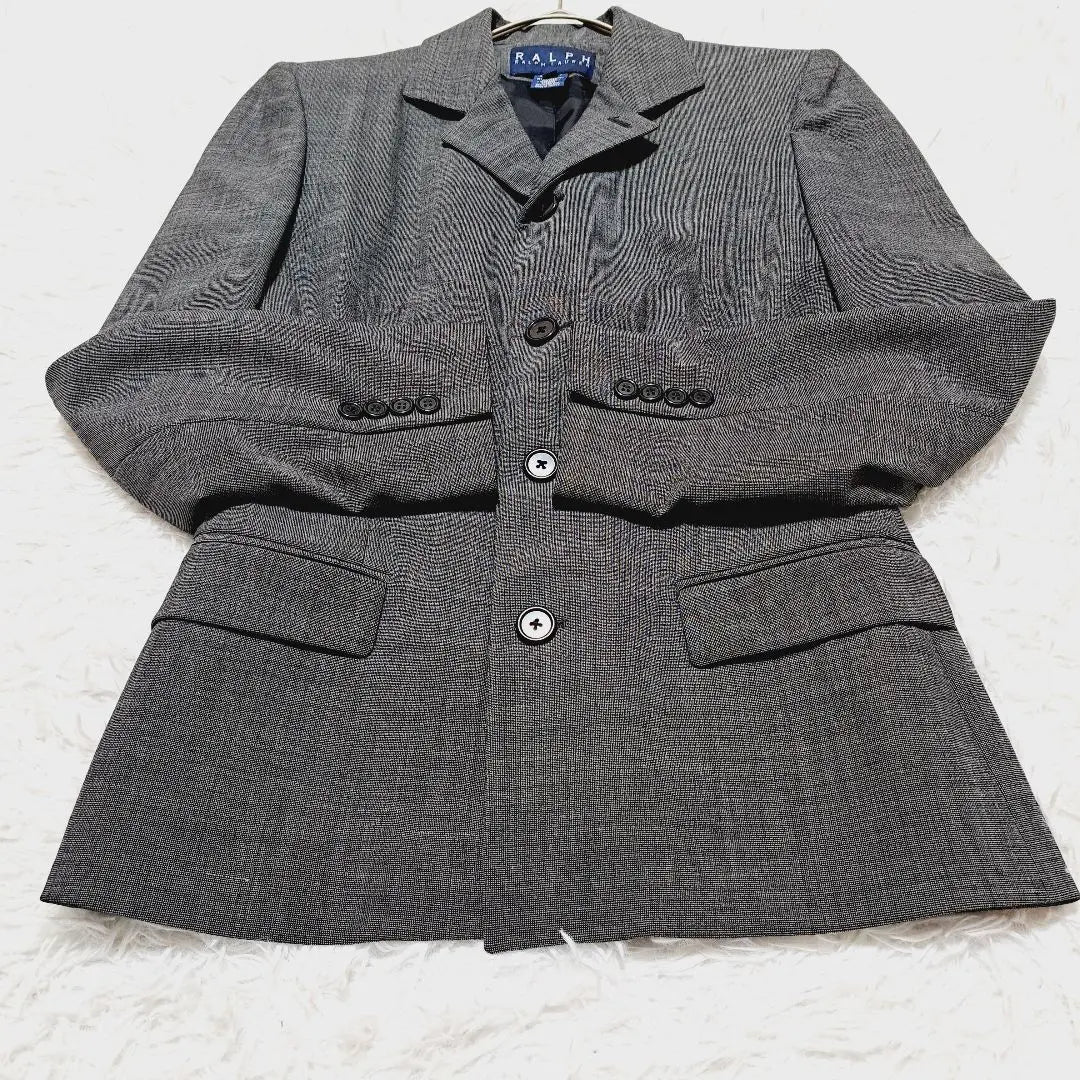 [Ralph Lauren] Set-up suit Jacket 8 Skirt 6 Black and white Houndstooth