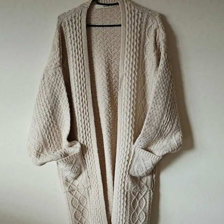 ❇ Close to unused ❇ knit long cardigan -free size ivory