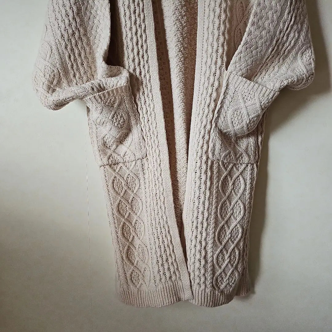 ❇ Close to unused ❇ knit long cardigan -free size ivory