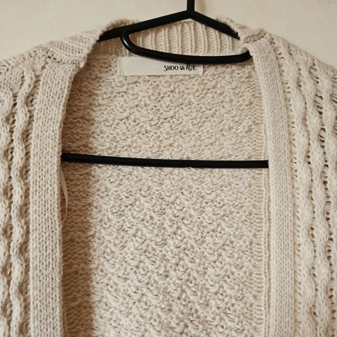 ❇ Close to unused ❇ knit long cardigan -free size ivory