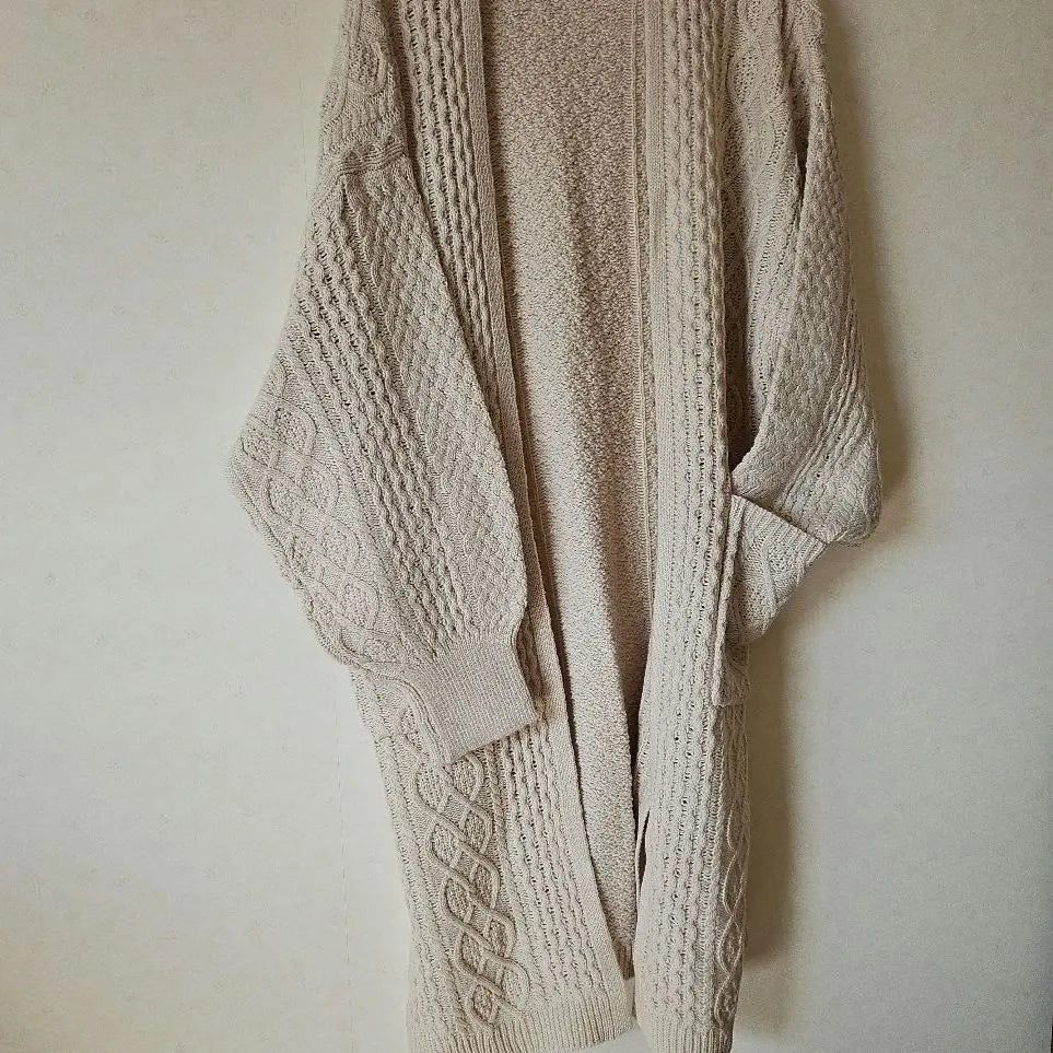 ❇ Close to unused ❇ knit long cardigan -free size ivory