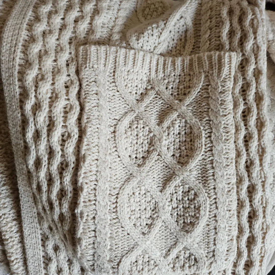 ❇ Close to unused ❇ knit long cardigan -free size ivory