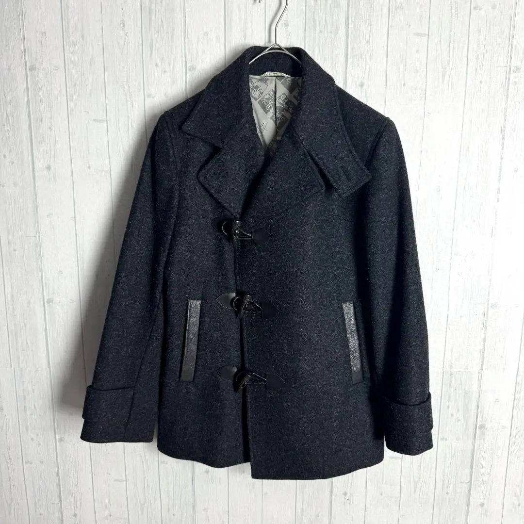 [Good condition ☆ High-class model ☆ Authentic tweed ☆ Made with cowhide] Vivienne wool jacket