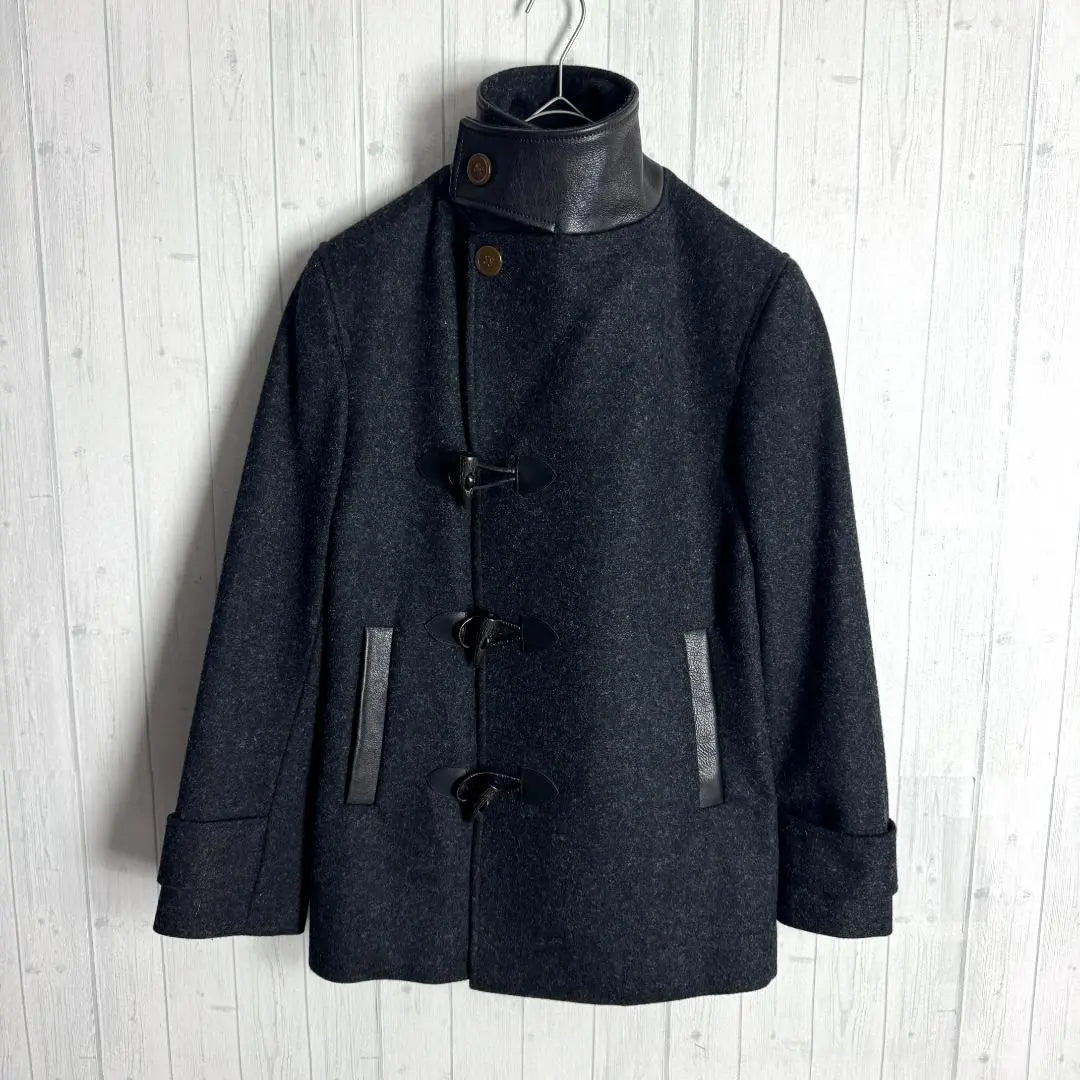 [Good condition ☆ High-class model ☆ Authentic tweed ☆ Made with cowhide] Vivienne wool jacket