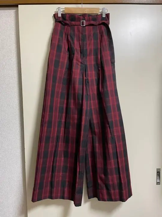 MOUSSY SHADOWCHECKBELTED Pants Red