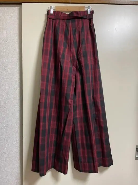 MOUSSY SHADOWCHECKBELTED Pants Red