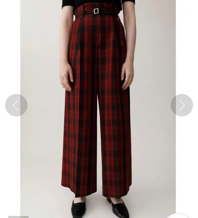 Pantalones MOUSSY SHADOWCHECKBELTED Rojo