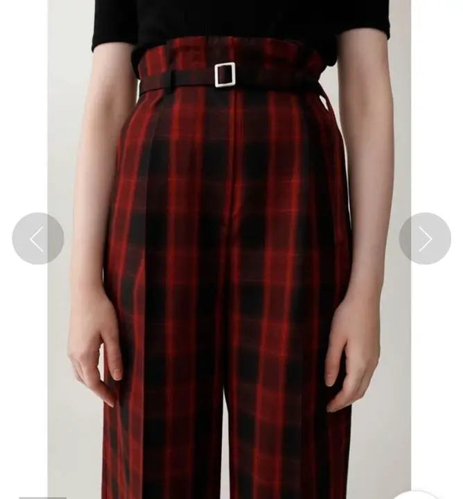 Pantalones MOUSSY SHADOWCHECKBELTED Rojo