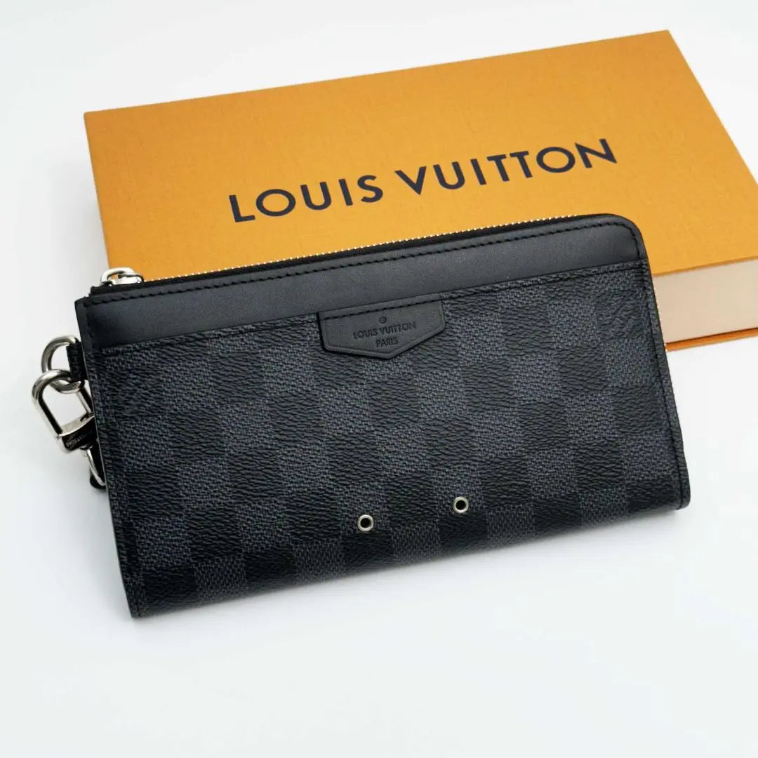 [Extremadamente hermoso] Louis Vuitton Dami Graphit Zippy Dragonne Cartera larga Negro | 【極美品】ルイヴィトン ダミエグラフィット ジッピードラゴンヌ 長財布 ブラック