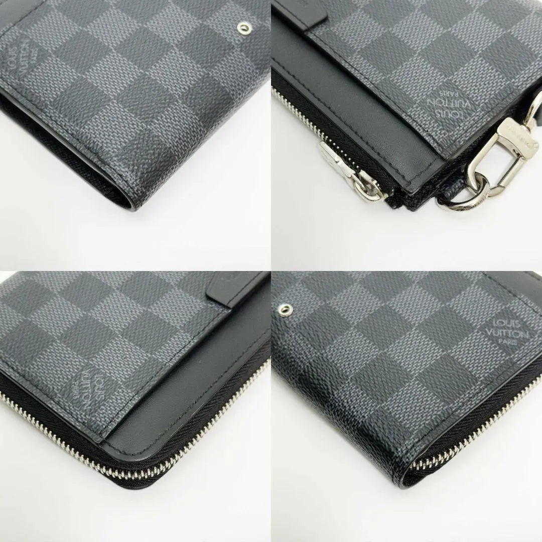 [Extremely beautiful] Louis Vuitton Dami Graphit Zippy Dragonne Long Wallet Black | 【極美品】ルイヴィトン　ダミエグラフィット ジッピードラゴンヌ 長財布 ブラック