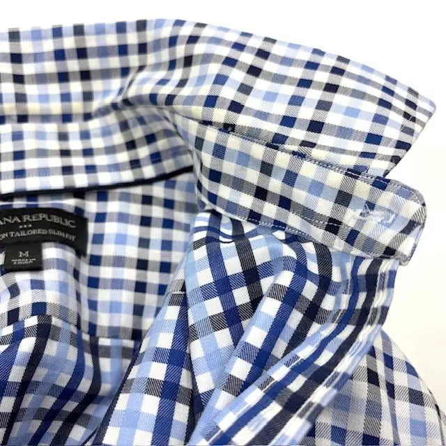 ◇BANANA REPUBLIC Check Shirt Free Shipping Tube 9658