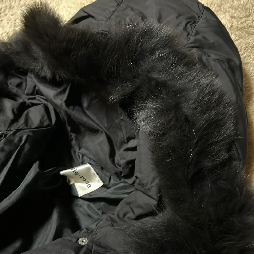 Price reduction down coat fur fox black