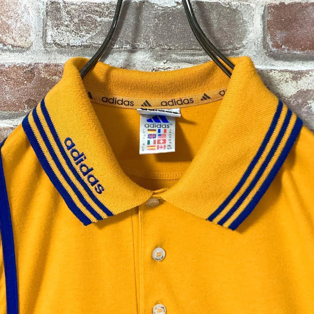 《Popular》adidas polo shirt, short sleeve shirt, universal flag tag, yellow