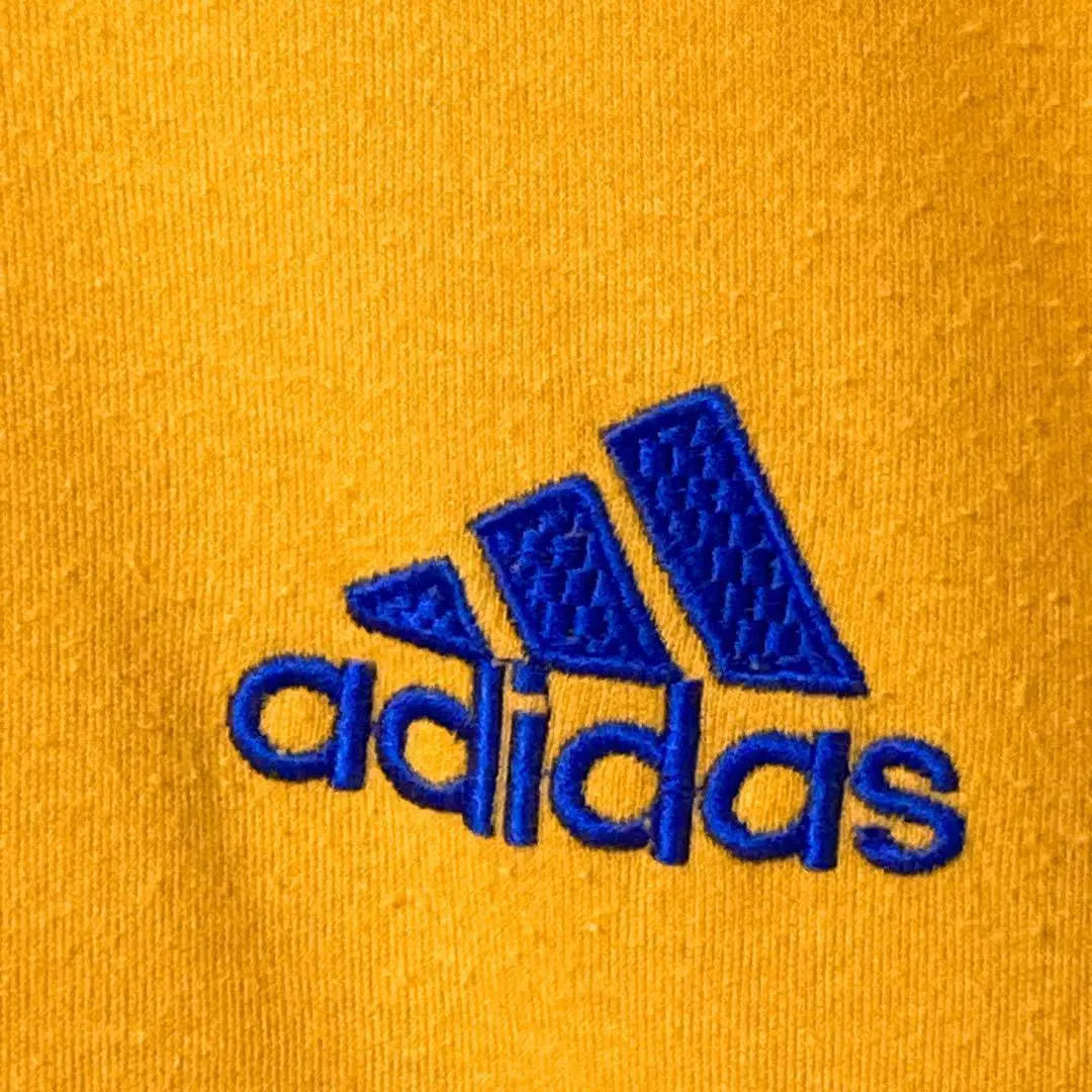 Polo adidas 《Popular》, camiseta de manga corta, etiqueta de bandera universal, amarilla