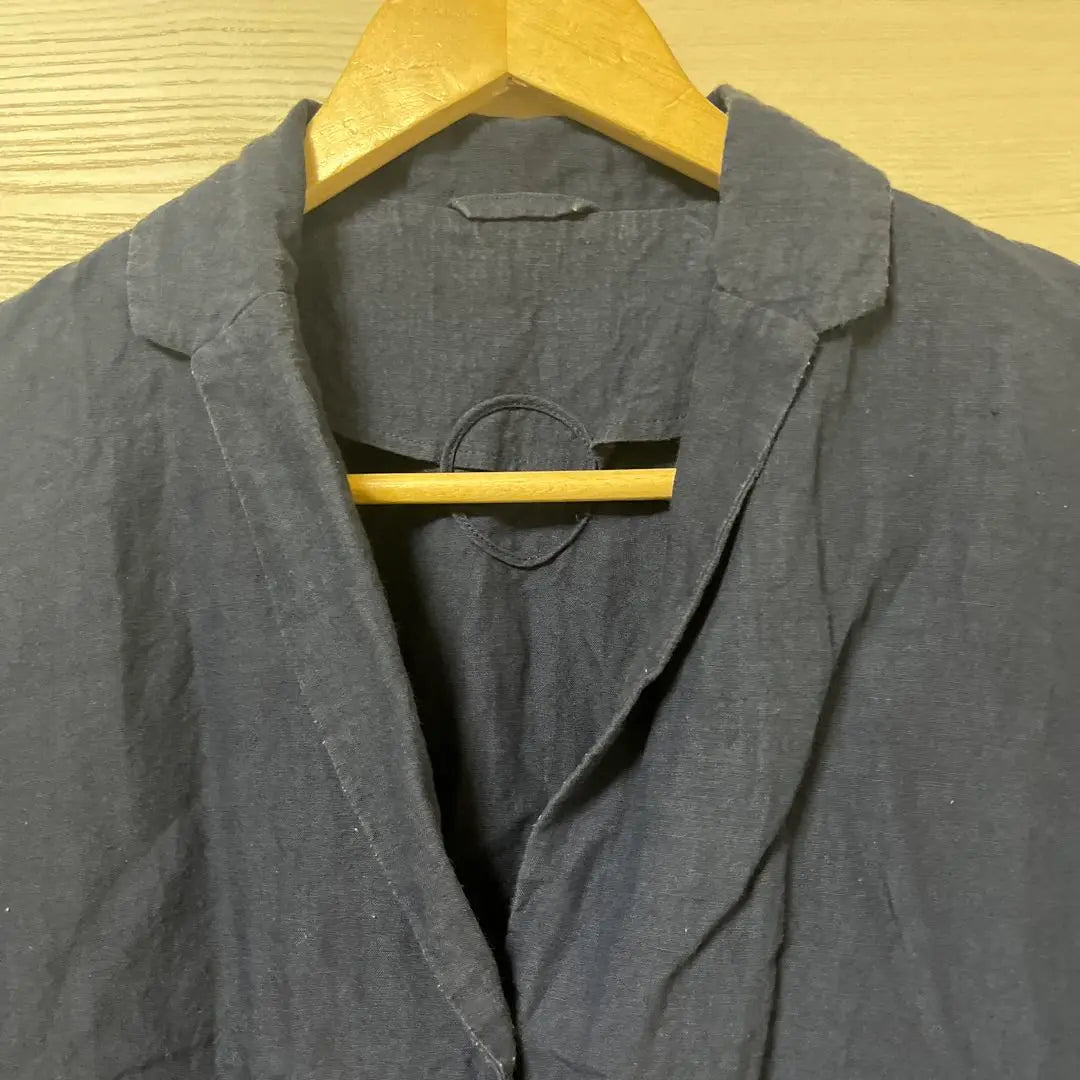 Atelier d'antan★Chaqueta de lino a medida de cáñamo fabricada en Japón lisa