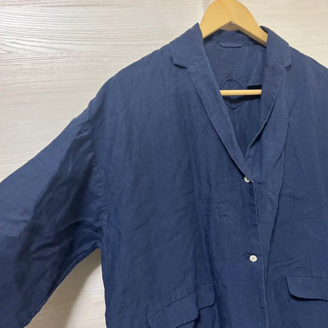 Atelier d'antan★Chaqueta de lino a medida de cáñamo fabricada en Japón lisa