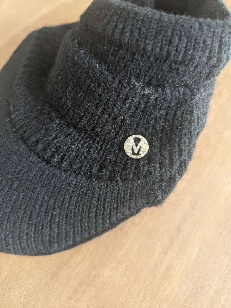 Visera solar ★ Gorro de punto negro para golf, deportes, protección contra el frío, protector de orejas, hilo de piel