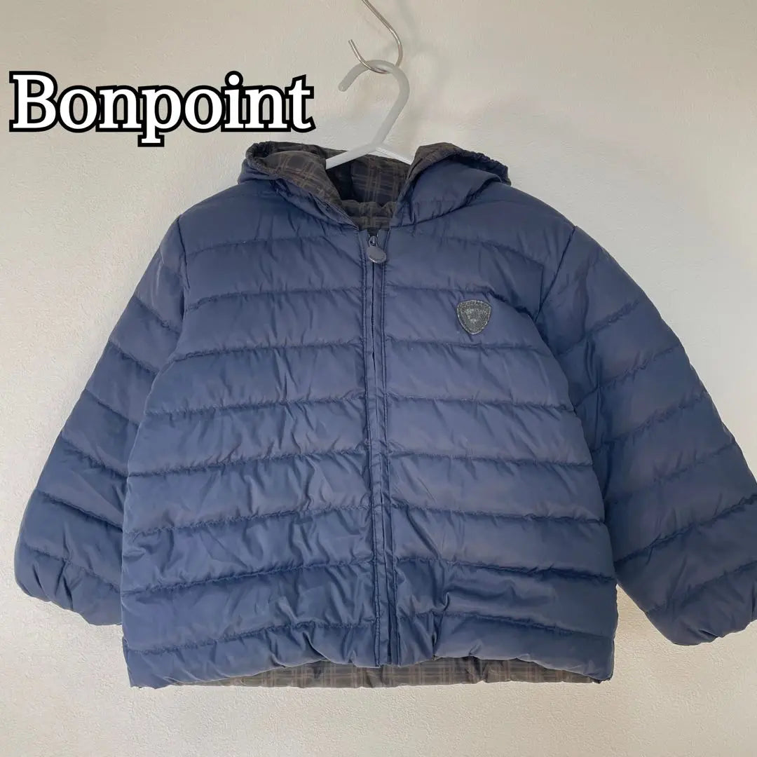 Bonpoint Down Coat [Size 2] Equivalent to 90cm Reversible Navy Brown