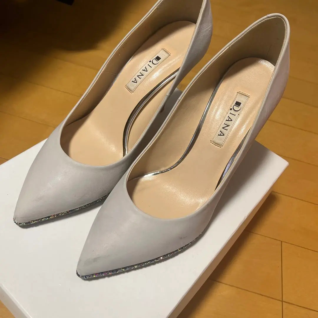 DIANA Grey Pointed Toe High Heels 24cm