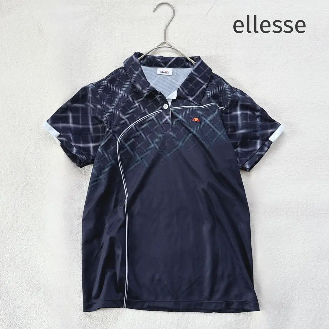 K364 ELLESSE [F] Polo Shirt Golf Wear Sport Wear Navy