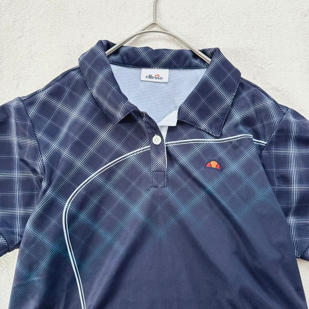 K364 ELLESSE [F] Polo Shirt Golf Wear Sport Wear Navy