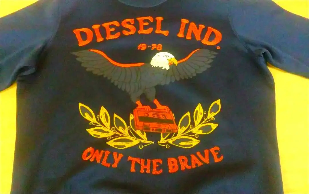 [Unused, anonymous delivery] DIESEL sweatshirt, eagle motif, print and embroidery