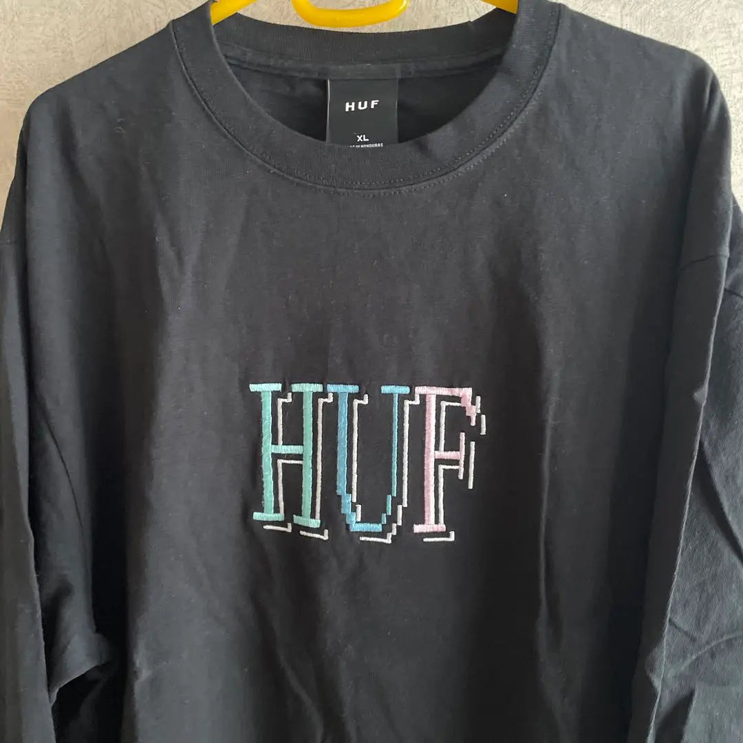 HUF XL LL Long T-shirt Black Men's