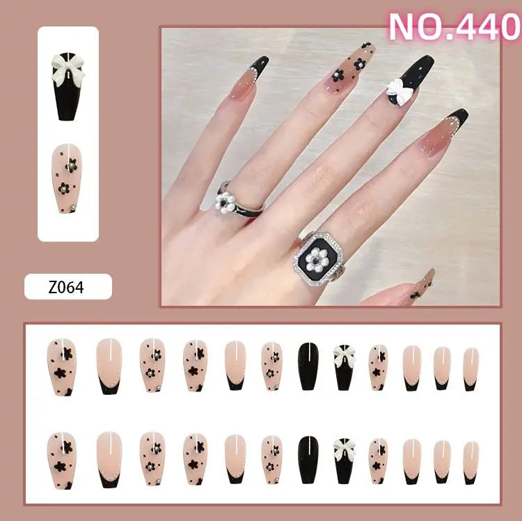 Limited time discount 440 pearls, butterflies, small flower nail tips, trendy, light color, bride's back 0u4