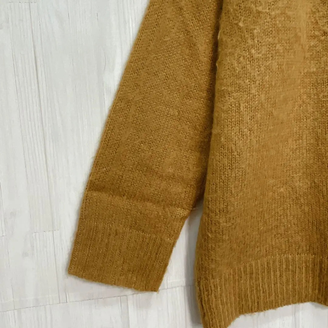 Navy V-neck knit cardigan thick brown F | ネイビー　Vネックニットカーディガン　厚手　ブラウン　F