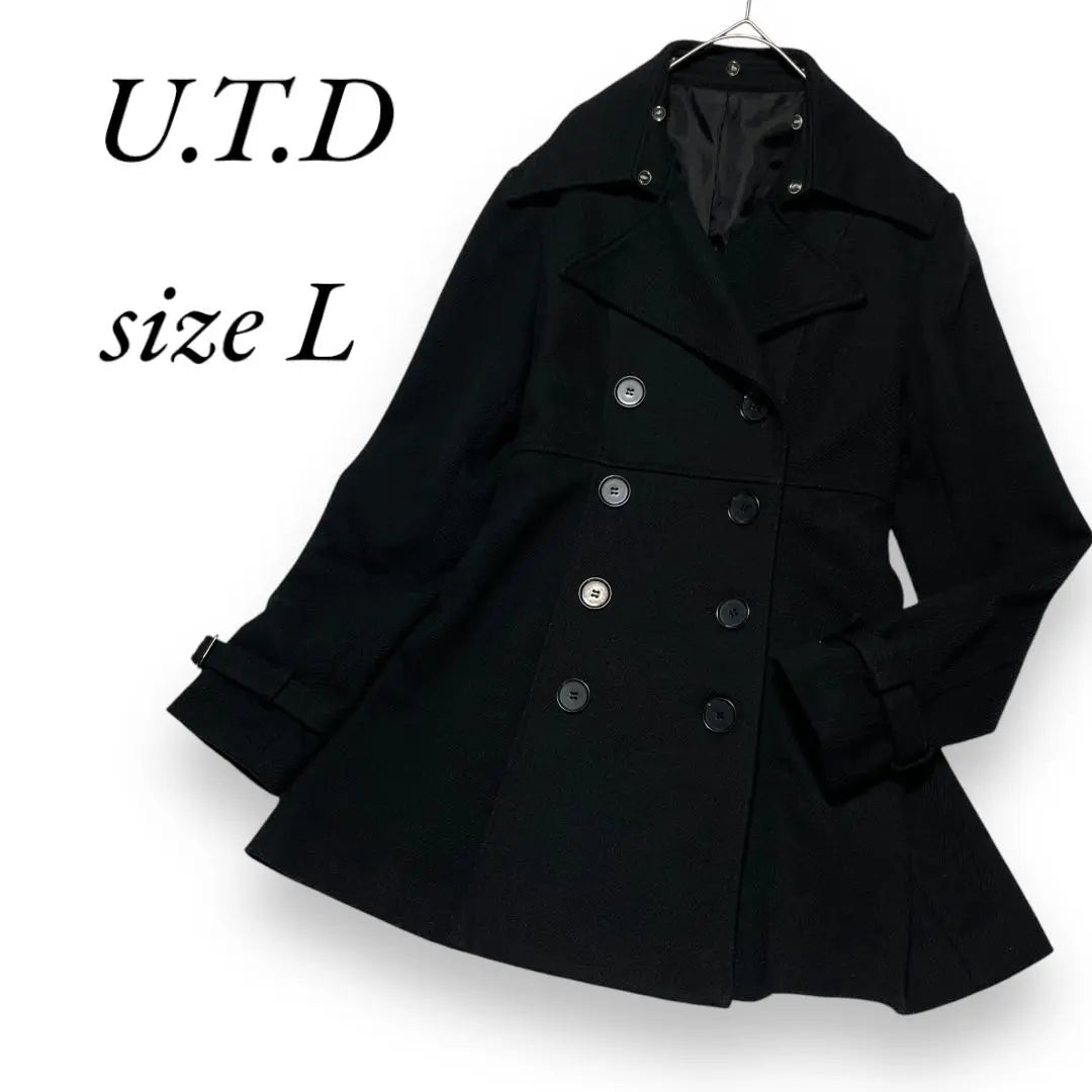 U.T.D [L] Women's Table Breathable Coat Waist Belt Cute Reasonable | U.T.D【L】レディース タブルブレストコート 腰ベルト かわいい 訳あり