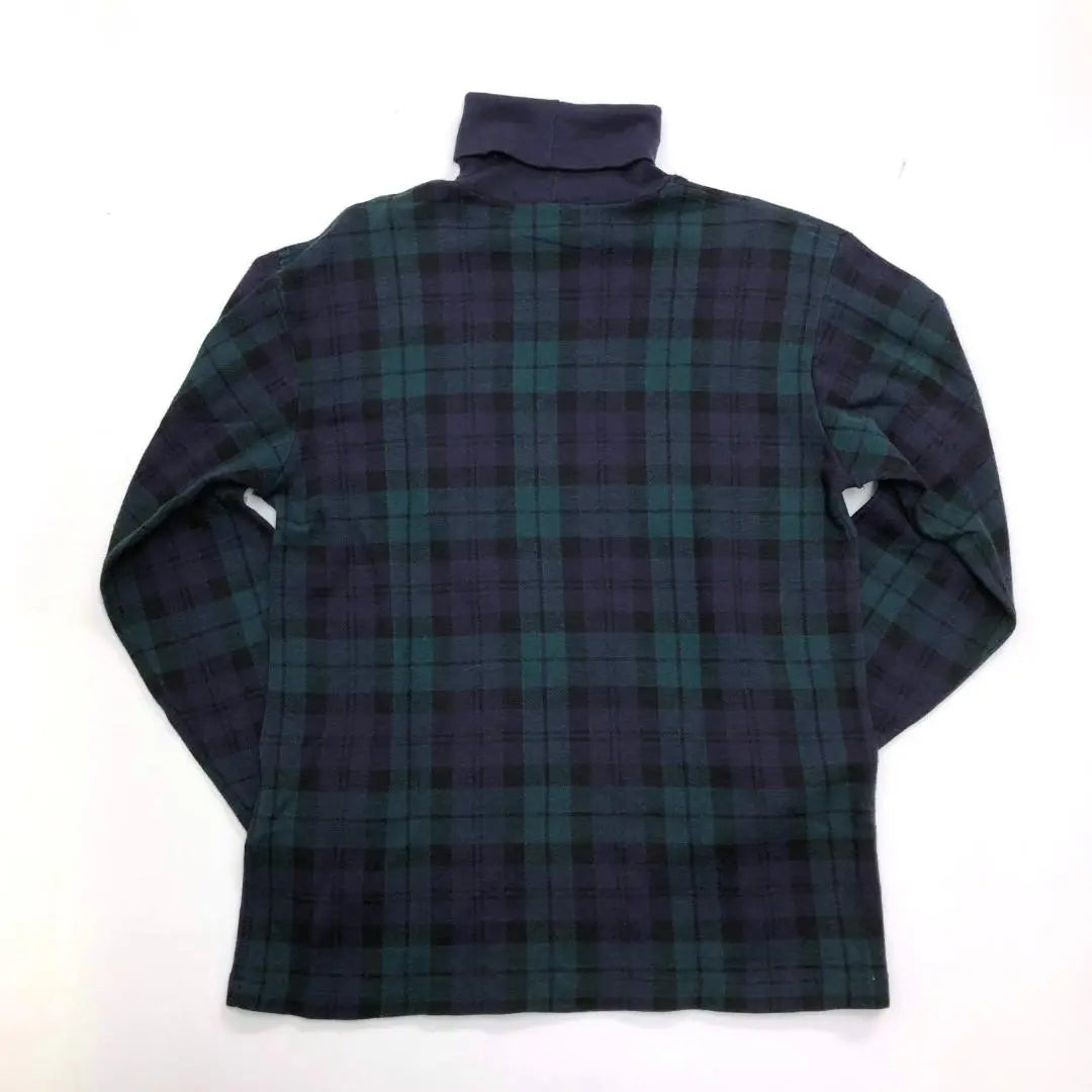 Ralph Lauren Cotton Turtleneck Cut Saw Check Green