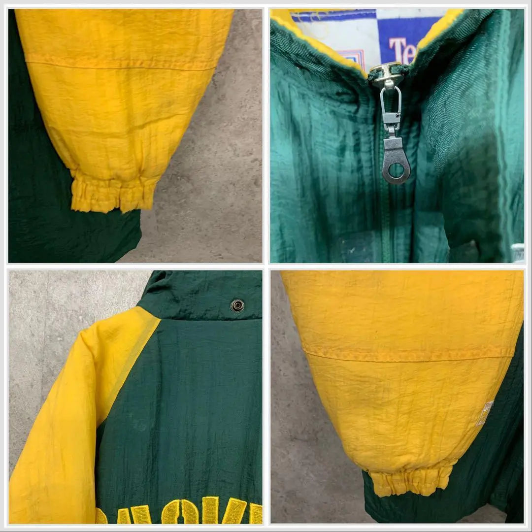 [Importación rara de EE. UU. de los años 90] Chaqueta de nailon bordada de doble cara de los Green Bay Packers de la NFL | 【レア☆US輸入90s】NFL グリーンベイパッカーズ 両面刺繍ナイロンジャケット