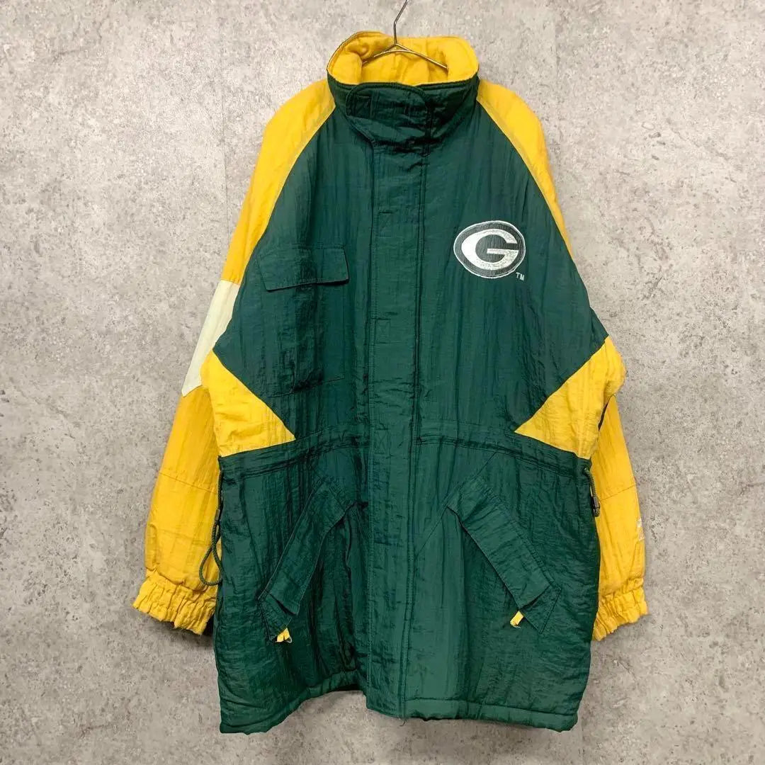 [Importación rara de EE. UU. de los años 90] Chaqueta de nailon bordada de doble cara de los Green Bay Packers de la NFL | 【レア☆US輸入90s】NFL グリーンベイパッカーズ 両面刺繍ナイロンジャケット