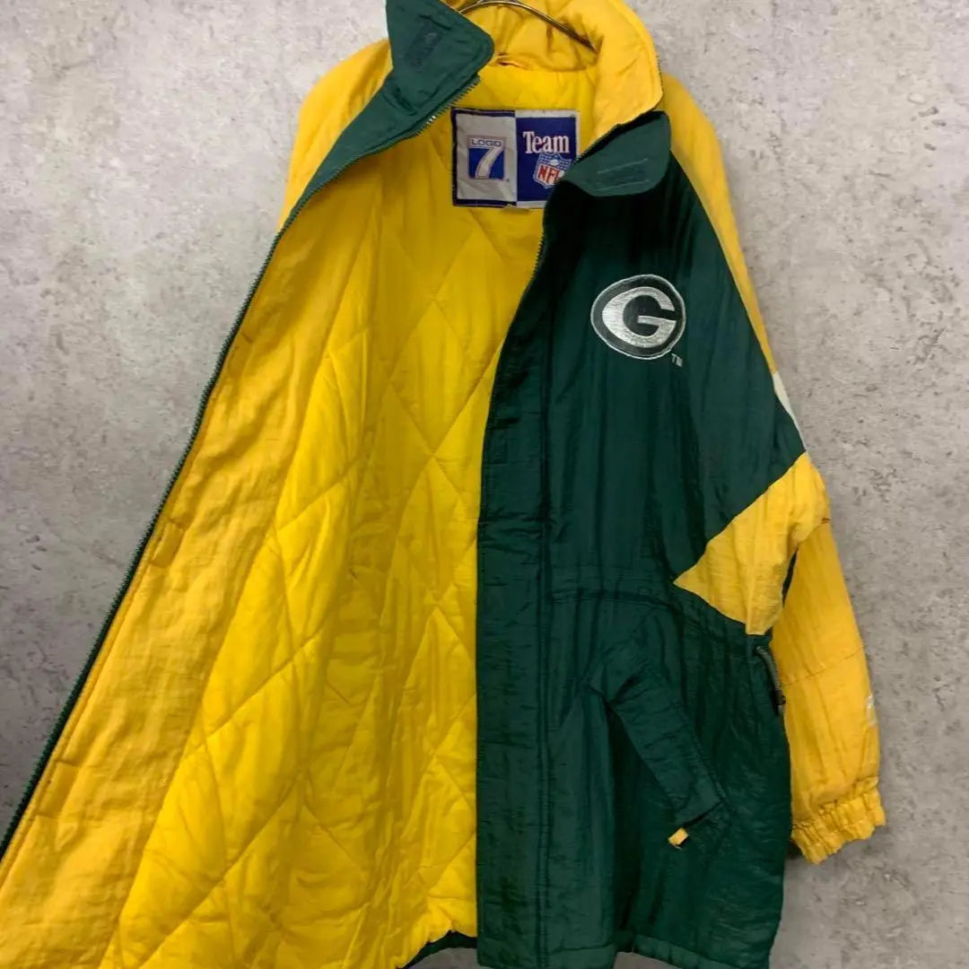 [Importación rara de EE. UU. de los años 90] Chaqueta de nailon bordada de doble cara de los Green Bay Packers de la NFL | 【レア☆US輸入90s】NFL グリーンベイパッカーズ 両面刺繍ナイロンジャケット