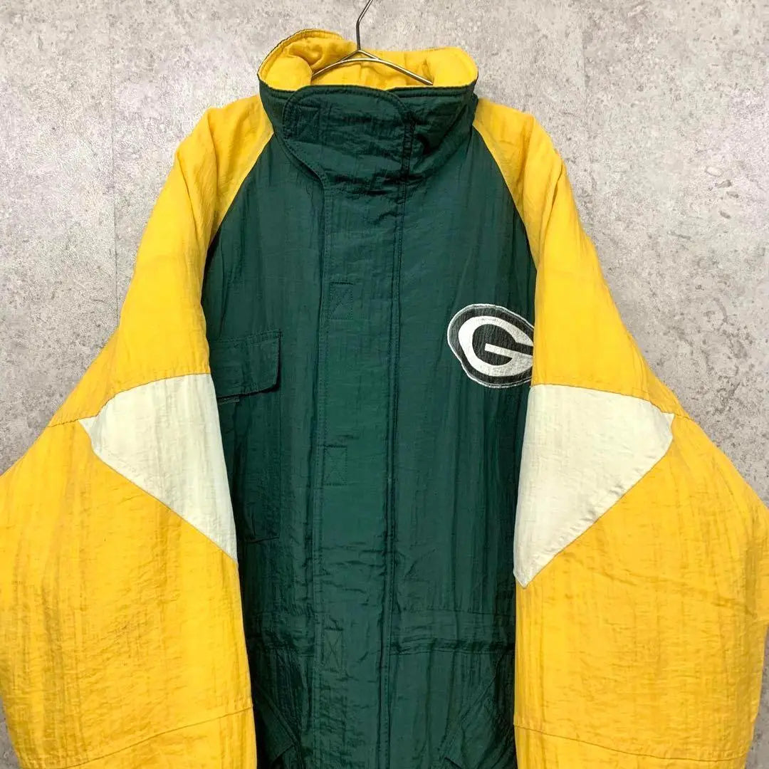 [Importación rara de EE. UU. de los años 90] Chaqueta de nailon bordada de doble cara de los Green Bay Packers de la NFL | 【レア☆US輸入90s】NFL グリーンベイパッカーズ 両面刺繍ナイロンジャケット