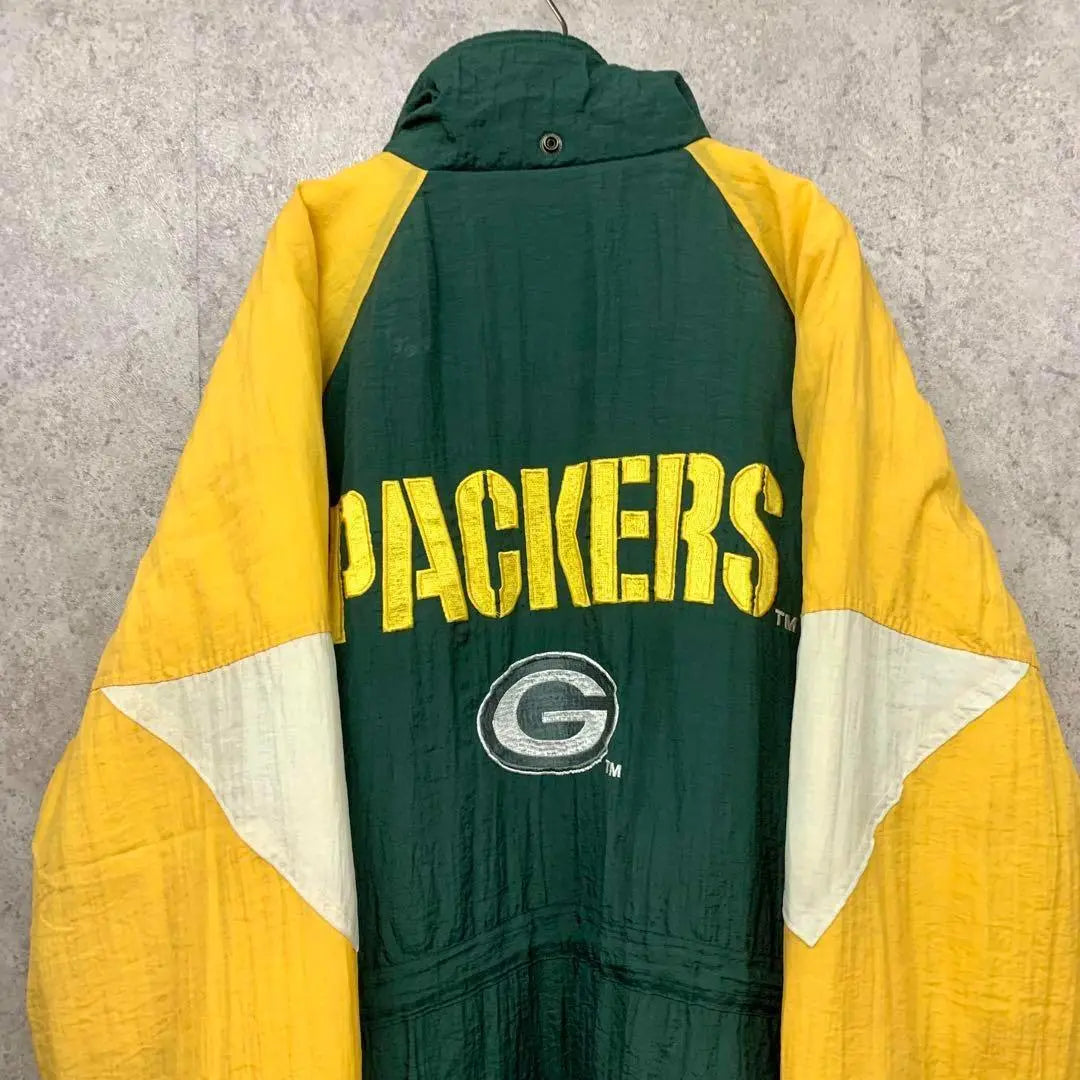 [Importación rara de EE. UU. de los años 90] Chaqueta de nailon bordada de doble cara de los Green Bay Packers de la NFL | 【レア☆US輸入90s】NFL グリーンベイパッカーズ 両面刺繍ナイロンジャケット