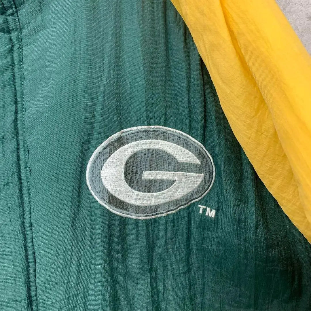 [Importación rara de EE. UU. de los años 90] Chaqueta de nailon bordada de doble cara de los Green Bay Packers de la NFL | 【レア☆US輸入90s】NFL グリーンベイパッカーズ 両面刺繍ナイロンジャケット