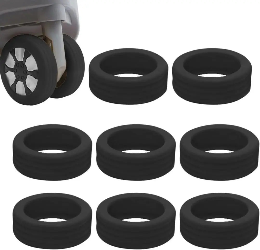 Luggage wheel cover, suitcase, tire cover, set of 8, black