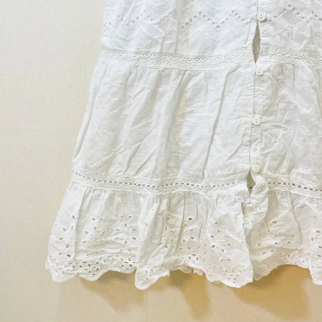 Zara Kids Cotton Lace Dress 8 White Embroidered Formal 128