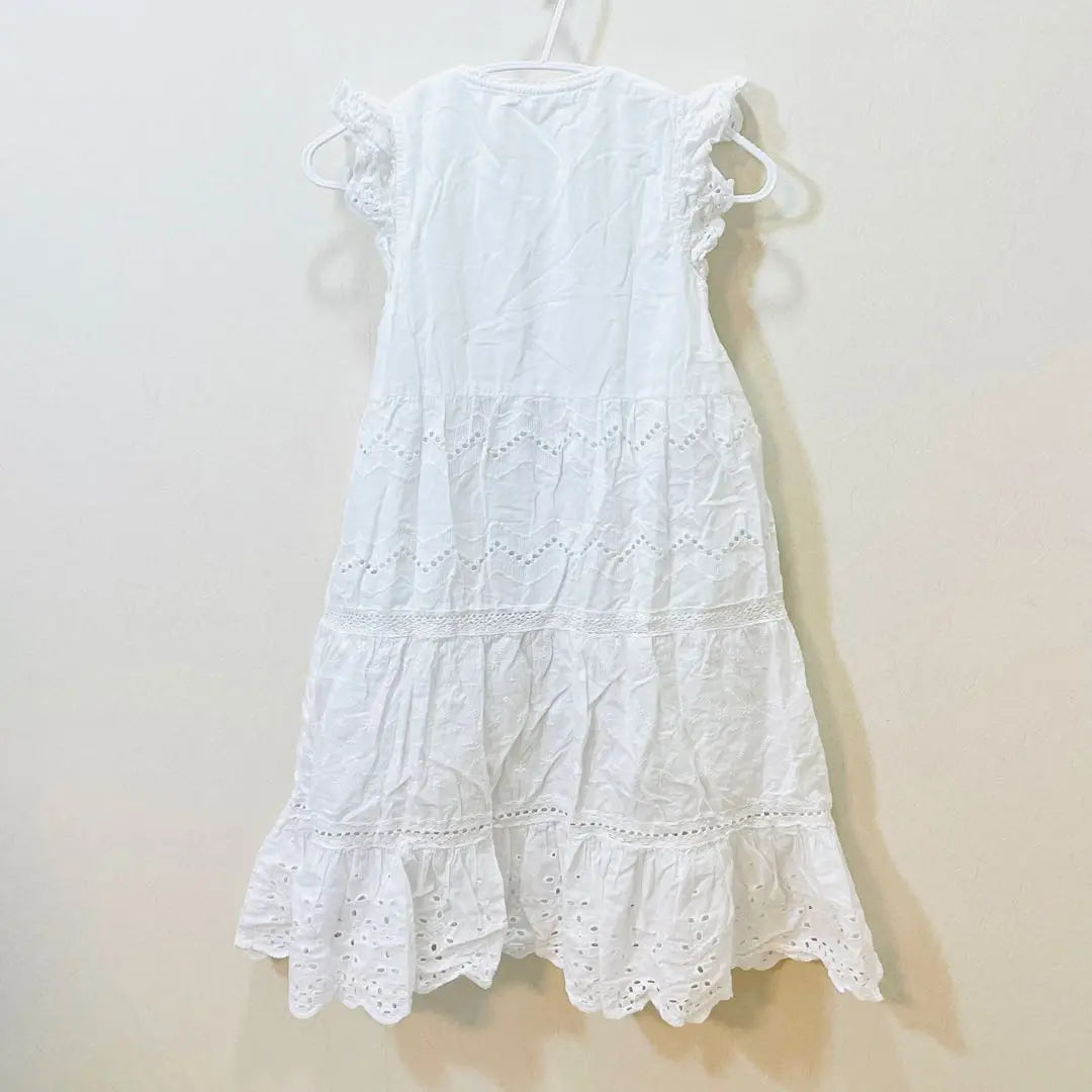 Zara Kids Cotton Lace Dress 8 White Embroidered Formal 128