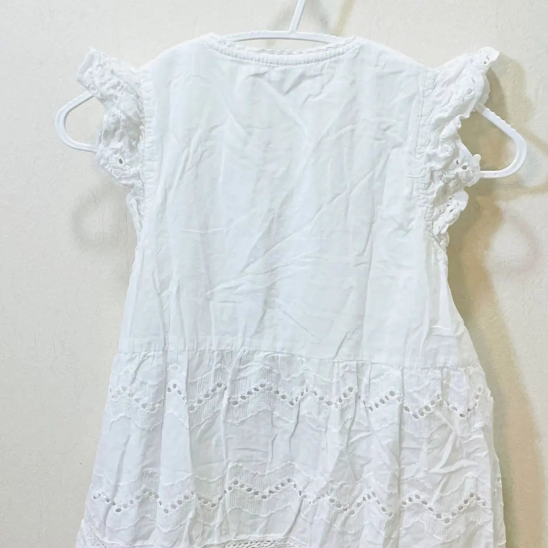 Zara Kids Cotton Lace Dress 8 White Embroidered Formal 128