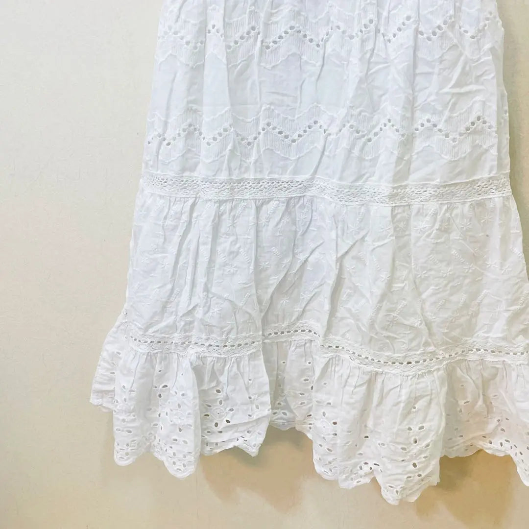 Zara Kids Cotton Lace Dress 8 White Embroidered Formal 128