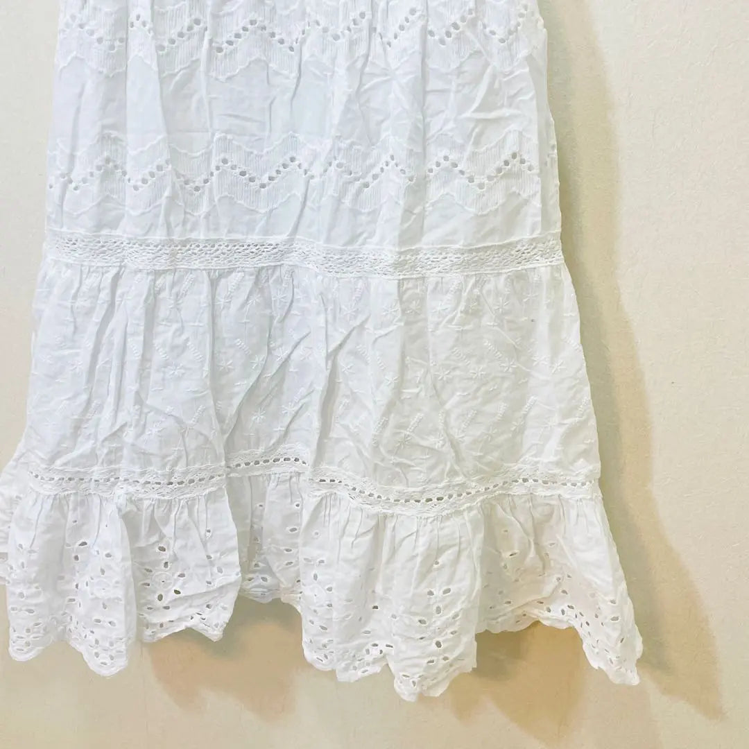 Zara Kids Cotton Lace Dress 8 White Embroidered Formal 128