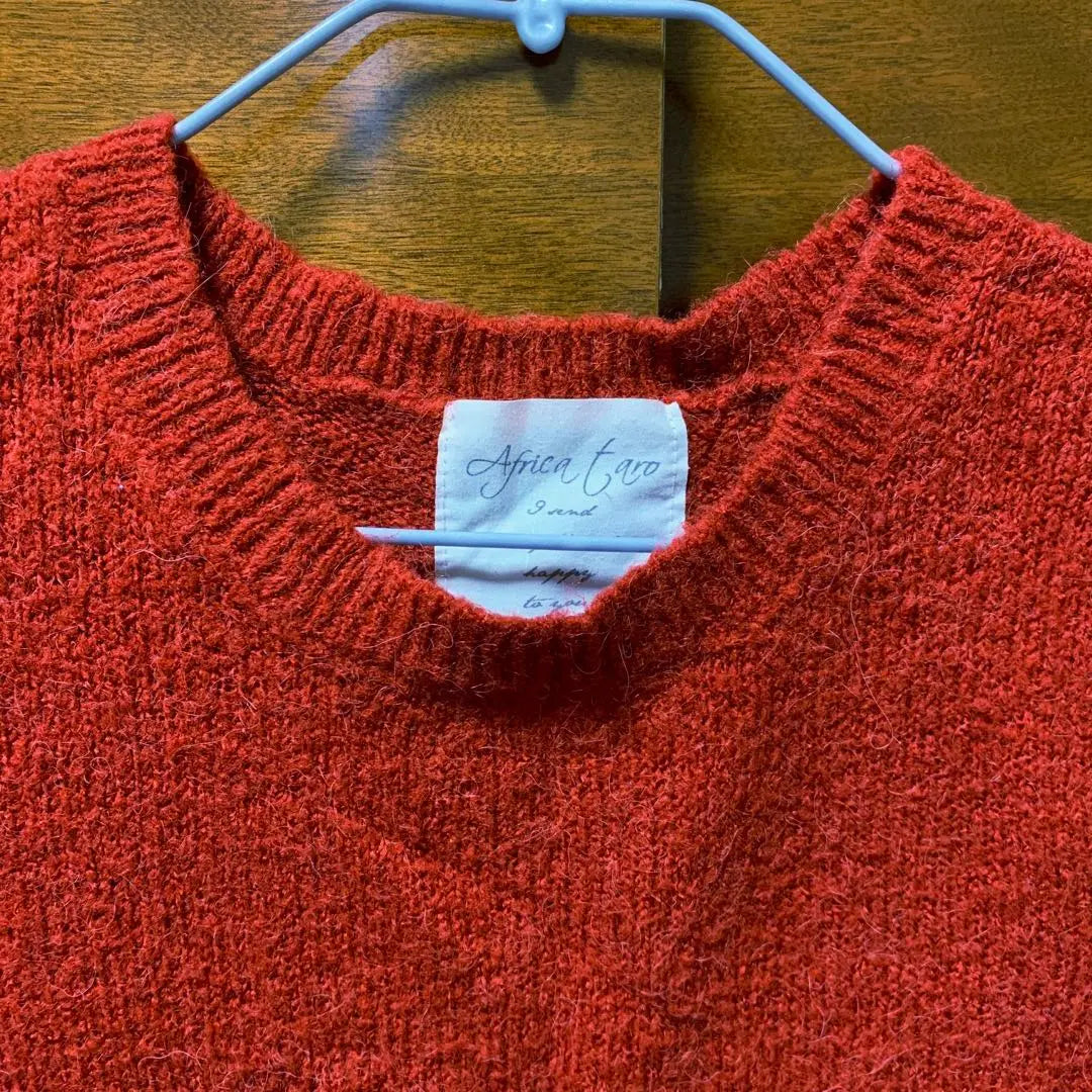 AFRICATARO Alpaca Red Knit dress Long sleeve | Africataro アルパカ 赤 ニットワンピース 長袖