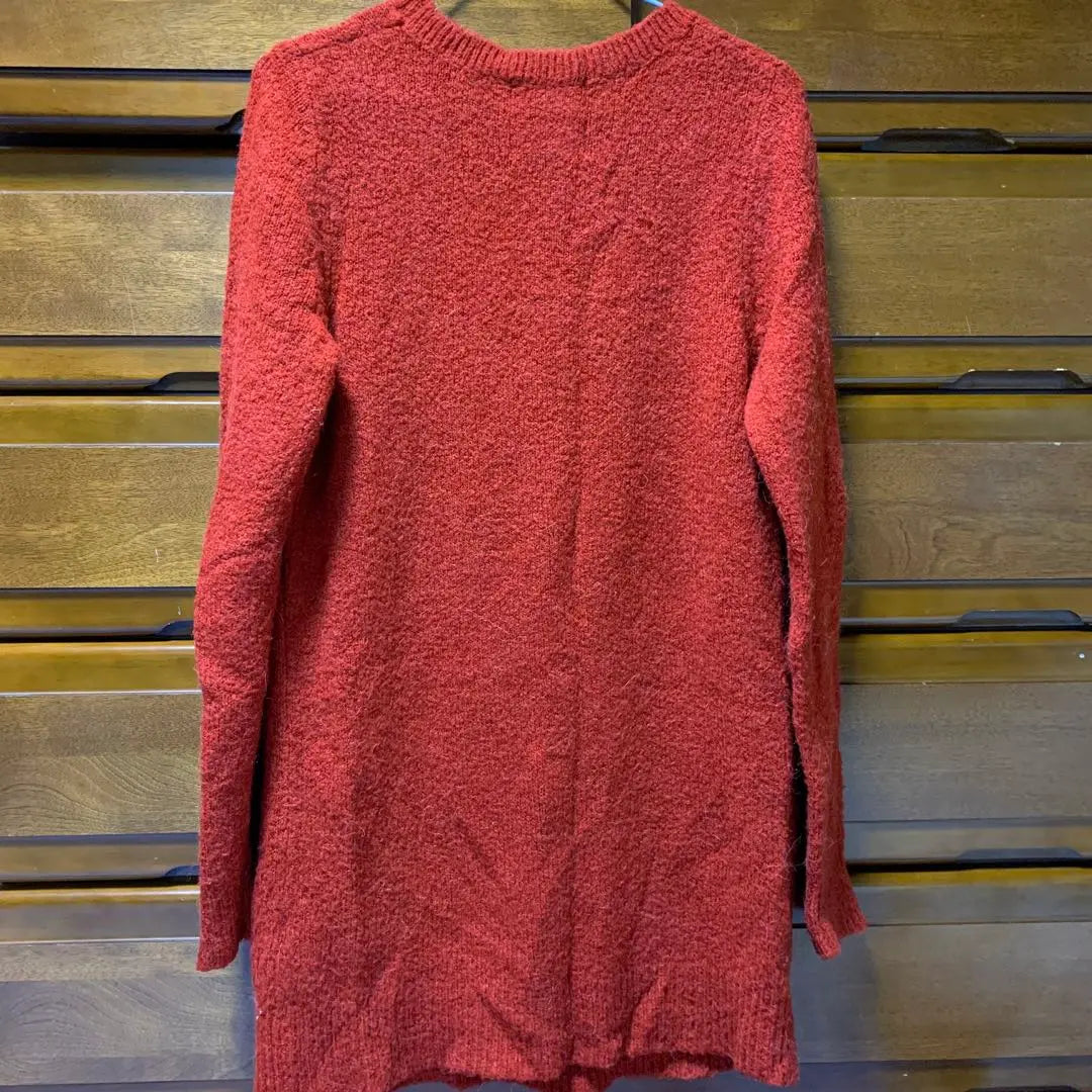 AFRICATARO Alpaca Red Knit dress Long sleeve | Africataro アルパカ 赤 ニットワンピース 長袖