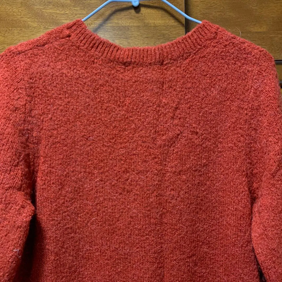 AFRICATARO Alpaca Red Knit dress Long sleeve | Africataro アルパカ 赤 ニットワンピース 長袖