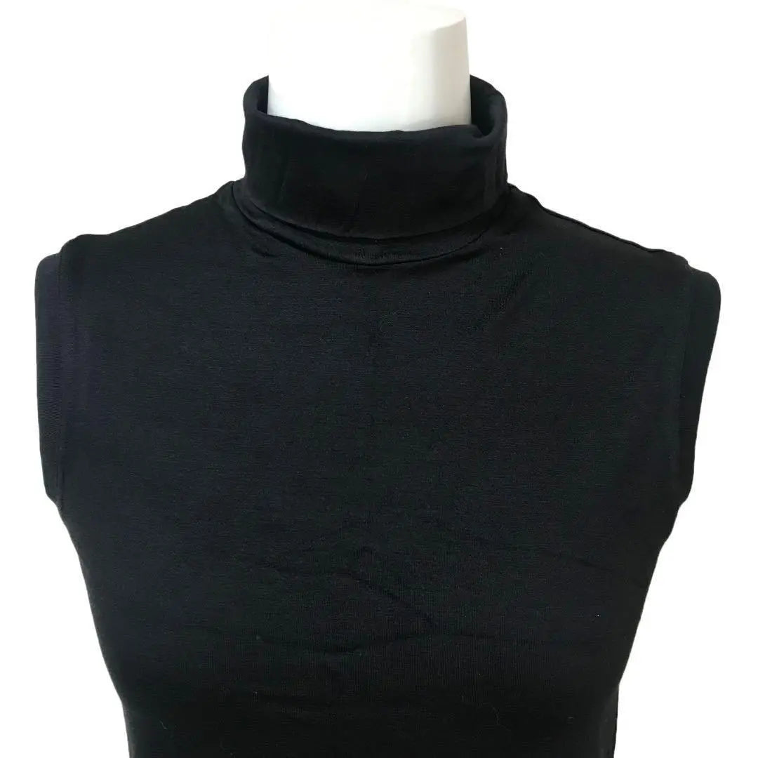 Jersey de cuello alto sin mangas HERMES Margiela negro